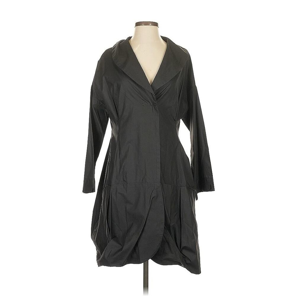 lungta de fancy Black Opera Coat Draped Cotton 4